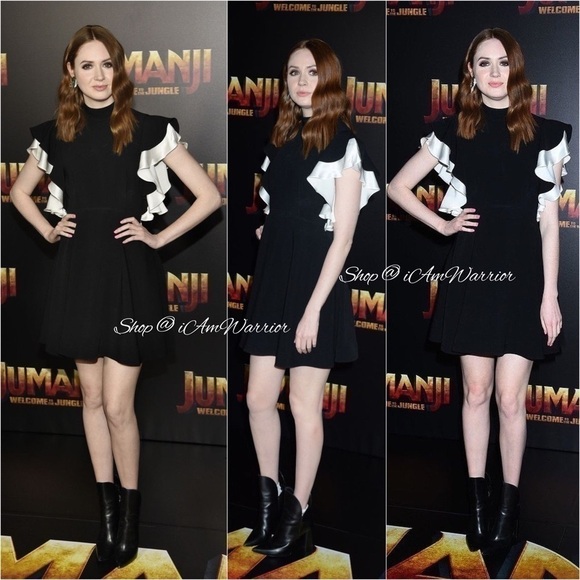 Cinq a Sept NWT ruffle sleeve tie neck mini dress *Shop@iAmWarrior - Picture 6 of 15